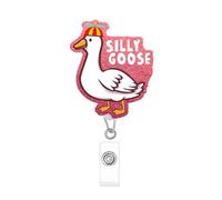 Enrouleur de badge amusant et mignon avec fermeture à clip pour médecins, enseignants, étudiants, travailleurs, etc. Motif de dessin animé Dvj764 (C, taille unique)