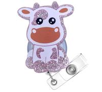 Enrouleur de badge en forme de vache - Enrouleur de badge rétractable à imprimé animal de pédiatrie occidentale, pédiatrie - Pour infirmières, infirmières, infirmières, étudiants, crèches, assistants