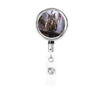 Enrouleur de badge en métal rétractable avec clip de ceinture - Porte-badge en forme de chouette sur une branche - Porte-nom - Clips pour employés de bureau, médecins, infirmières