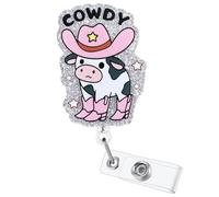 Enrouleur de badge humoristique en acrylique pour carte d'identité - Très résistant, sans danger pour les IRM, les enseignants et les infirmières - Porte-nom médical avec pince crocodile