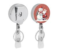 Enrouleur de badge Père Noël, bonhomme de neige, pince crocodile rétractable, porte-badge, porte-badge, porte-badge décoratif pour employés de bureau, médecins, infirmières, enseignants