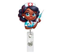 Enrouleur de badge rétractable avec clip pour étiquette nominative, pour infirmière, médecin, urgences et travailleurs médicaux