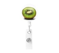 Enrouleur de badge rétractable avec porte-badge vert kiwi avec clip porte-clés - Porte-badge d'infirmière pour porte-clé