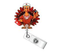 Enrouleur de badge rétractable en acrylique avec pince crocodile pour infirmière, médecin, personnel médical, enseignant