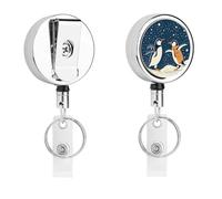 Enrouleur de badge rétractable en forme de pingouin dansant, joli porte-badge d'allaitement avec pince crocodile robuste pour infirmières, enseignantes, bureau, travail, femmes