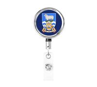 Enrouleur de badge rétractable en métal avec drapeau des îles Malouines, porte-badge rotatif à suspendre pour infirmière, médecin, enseignant, bureau