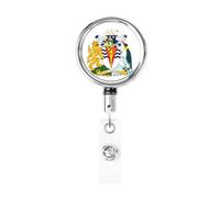 Enrouleur de badge rétractable en métal avec drapeau du Territoire britannique de l'Antarctique - Porte-badge rotatif à suspendre pour infirmière, médecin, enseignant, bureau