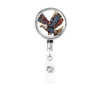 Enrouleur de badge rétractable en métal, porte-badge en forme d'aigle volant, porte-clés pour infirmière, médecin, enseignant, bureau