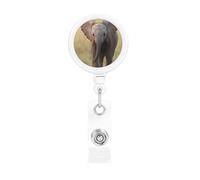 Enrouleur de badge rétractable en plastique léger avec clip de ceinture pour infirmière, enseignante, fournitures de bureau, motif éléphant