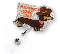 Enrouleur de badge rétractable « I'm Having a Long Day » avec pince crocodile et cordon en nylon durable de 61 cm pour infirmière, infirmière, infirmière, RN CNA LPN et personnel de bureau | Acrylique