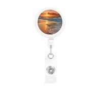 Enrouleur de badge rétractable robuste avec clip de ceinture, cordon rétractable, porte-carte d'identité avec porte-clés, pour bureau, infirmière, employée