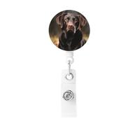 Enrouleur de badge rétractable robuste avec clip de ceinture pour employés de bureau, médecin, infirmière, labrador retriever