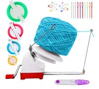 Enrouleur de balle de fil de grande capacite - Enrouleur de fil facile a configurer et a utiliser - Enrouleur de fil a la main 10 onces +1 set Po