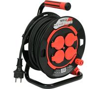 Enrouleur De Câble 20M Pour Chantier IP44 En Caoutchouc H05RR-F 4 Prises