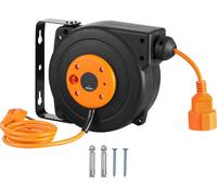 Enrouleur de câble de rallonge SucceBuy, 9 m, 1000 W, puissance élevée, câble d'alimentation de 1 m, protection contre la surchauffe, butée réglable, pour montage au plafond/mur