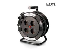 Edm 4 Plugs Cable Reel 15 M Noir