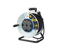 Electraline Enrouleur électrique professionnel 208684 25 m 4 prises IP44 métal poignée ergonomique