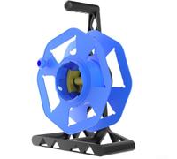 Enrouleur de câble en plastique et organisateur de fils avec modes de placement portable ou au sol, double stabilité et rotation fluide pour le rangement des nœuds (bleu)