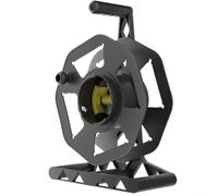 Enrouleur de câble en plastique robuste avec barres de support stables, outil compact à main ou support au sol pour un rangement et un transport sans nœuds (noir)