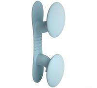 Enrouleur de câble en silicone pour appareils de cuisine, cordons de données et câbles de charge - Organiseur de cordon compact de 10 x 4 x 3,3 cm avec dos solide, design divisé en deux crochets (bleu