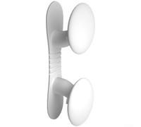 Enrouleur de câble en silicone pour appareils de cuisine, cordons de données et câbles de charge - Organiseur de cordon compact 10 x 4 x 3,3 cm avec dos solide, design divisé en deux crochets (blanc)