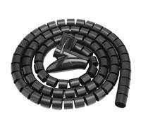 Enrouleur de câble en spirale, tube protection cordon, rangement câbles, organisateur d'emballage, tuyau gestion flexible(Black,ID 10mm 2 Meter)