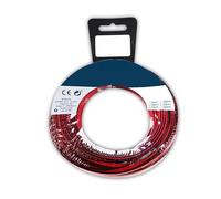 Enrouleur de câble parallèle 2 x 0,75 mm en rouge et noir, parfait pour l'audio, offre 20 mètres de flexibilité et de qualité des connexions, idéal pour les projets audio.