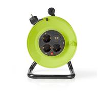 Enrouleur de câble | Prise de terre | 25,0 m | 3000 W | 16 A | Type de mise à la terre : Prise latérale | 230 V AC 50/60 Hz | Angle de la prise : 90 ° | H05VV-F 3G1.5mm² | Fusible : Oui | Vert / Noir