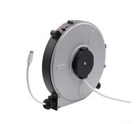 Enrouleur de câble rétractable automatique, rallonge avec boîtier de protection pour camping et extérieur, raccordement secteur 220 V, compact et portable, blanc (And)