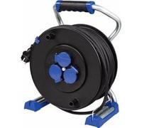 as - Schwabe Xperts Enrouleur de Câble Tambour Plastique - 40 m | Dévidoir Rallonge de Câble de 40 m, 3 Prises NF 2P+T (230V, 16A) - Extérieur - IP44, Made in Germany Noir I 823624