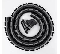 Enrouleur de câble spiralé, 10 Meters Wire Storage Tube Clips Spiral Protector Cable Sleeve Organizer Pipe Wrap Cord Protector Flexible Spiral Management Device Wraps Cable Protector(Black,42mm)