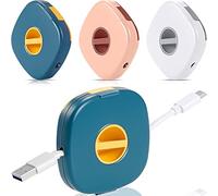 Enrouleur de Câble USB 3 Pièces Support de Cordon de Chargeur Extensible Vide Organisateur de Cordon de Téléphone Compact Gestion de Câbles Rétractable Polyvalente Portable, 3 Couleurs