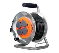 Zenitech Enrouleur de chantier IP44 4 prises 16 A 3G2,5 mm² 25 m Orange