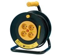Enrouleur de chantier jaune 3 x 1.5mm² 4 prises 25 m