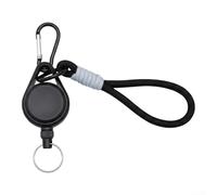 Enrouleur de clés rétractable avec cordon en nylon et sangle en fil d'acier, clip de porte-badge sécurisé pour cartes d'identité, clés, outils, organiseur de matériel essentiel de camping pour sacs à