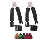 Enrouleur de cordes de guitare 2 en 1 et extracteur de goupille de chevalet avec 5 médiators pour changement rapide des cordes sur guitares acoustiques électriques