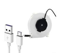 Enrouleur de cordon d'alimentation rétractable automatique, enrouleur de câble USB portable, enrouleur de câble d'extension rétractable pour camping et extérieur (1,2 m de type C)