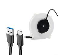 Enrouleur de cordon d'alimentation rétractable automatique, enrouleur de câble USB portable, enrouleur de câble d'extension rétractable pour le camping et l'extérieur (1,2 m)