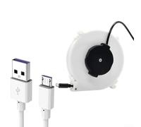 Enrouleur de cordon d'alimentation rétractable automatique, enrouleur de câble USB portable, enrouleur de câble d'extension rétractable pour camping et extérieur (3 mètres de type C)