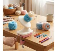 Enrouleur de fil efficace avec marqueurs à tricoter et crochets à crochet, assemblage facile, enrouleur pratique pour les amateurs de crochet et de tricot