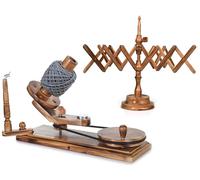 Enrouleur de fil en bois fabriqué à la main et vents rapides de table Boules de fil de 8 à 12 oz pour le crochet et le tricot, ensemble d'enroulement de fil durable et lisse Enrouleur antique et Swift