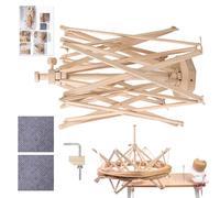 Enrouleur de Fil Parapluie en Bois - Accessoires pour Enrouler Le Fil à Crocheter, avec Pince métallique et Patin antidérapant | Léger et Facile à Transporter, Un pour Les Amateurs de cro