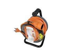 Enrouleur sans Prise 2x1,5 mm² 40m Pied métal + Coupe Circuit - Vert/Orange - Zenitech