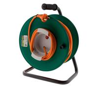 Zenitech Enrouleur sans prise 2x1,5 mm² 40 m Pied métal Coupe-circuit