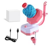 Enrouleur de laine électrique - Dévidoir automatique de laine - Pour crochet à vitesse continue - Aide idéale pour les amateurs de tricot (rose)