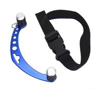 Enrouleur de ligne de pêche avec support en alliage d'aluminium et anneaux en caoutchouc fermes (bleu)