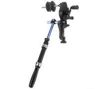 Enrouleur de Ligne de Pêche Portable Station d'Enrouleur de Ligne avec Corps de Canne Télescopique et Serrage Réglable pour Recycler et Tambour Roues