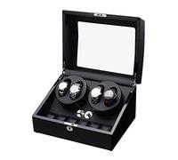 Enrouleur de Montre Automatique, boîte de surendeuse de Montre Automatique pour Enrouler 4 Montres + 6 Adaptateur extérieur de Peinture à Piano à Moteur Silencieux 6