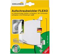 Schellenberg 50153 Enrouleur de sangle pour volet roulant, pivotant à 180°, rabattable, espacement des trous 14-15.5 cm (réglable), Blanc