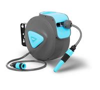 Hillvert Enrouleur De Tuyau Arrosage Automatique Dévidoir HT-LOUIS 10 (10 m + 1 m, Pivotant sur 180°, Raccord 3/4", PP/PVC)